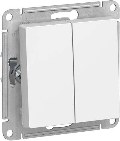Schneider electric AtlasDesign ATN000165 Переключатель двухклавишный (10 А, под рамку, скрытая установка, белый) Schneider Electric ATN000165