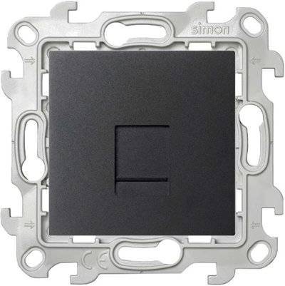 Simon 24 Harmonie 2410598-038 Розетка компьютерная (RJ45, под рамку, скрытая установка, графит) Simon 2410598-038