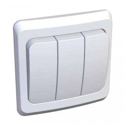 Schneider electric Этюд BC10-003B Выключатель трехклавишный (10 А, в сборе, скрытая установка, белый) Schneider Electric BC10-003B Этюд BC10-003B