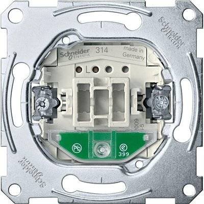 Merten Schneider Electric System M QuickFlex MTN3101-0000 Выключатель одноклавишный (10 А, механизм, индикация, скрытая установка) Упаковка (10 шт.) Merten MTN3101-0000