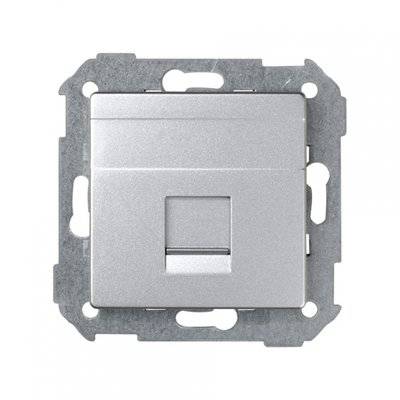 Simon 82 Detail 82005-93 Розетка информационная (RJ11/RJ45, под рамку, скрытая установка, алюминий) Simon 82005-93