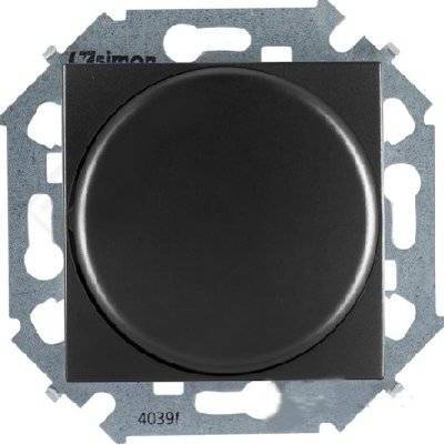Simon 15 1591794-038 Светорегулятор роторный электронный (1-10 В, под рамку, скрытая установка, графит) Simon 1591794-038