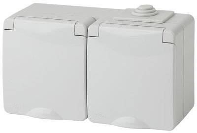 ЭРА Розетка ЭРА Эксперт 2х2P E IP65 16A 250V 11-2603-03 Б0035991 11-2603-03