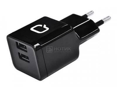 Qumo Сетевое зарядное устройство Qumo Energy, 2xUSB 1A/2.1A, Черный 23841 23841