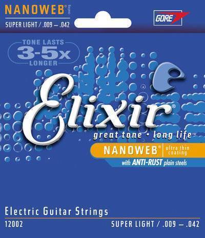 ELIXIR Струны для электрогитары Anti Rust NanoWeb Super Light ELIXIR 12002 