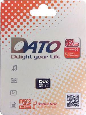DATO Карта памяти microSDHC UHS-I DATO 32 ГБ, 80 МБ/с, Class 10, , 1 шт. DTTF032GUIC10 