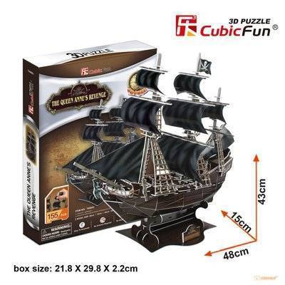 CubicFun 3D Пазл CubicFun Месть королевы Анны, 155 элементов 3D пазл Корабль Месть королевы Анны 180 деталей T4005h