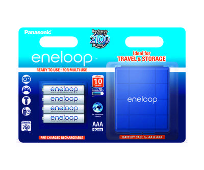 Panasonic Аккумулятор Panasonic Eneloop AAA 4BP Ni-Mh Case, 4 шт. (BK-4MCCEC4BE) Eneloop AAA 4 (серебристый) BK-4MCCEC4BE
