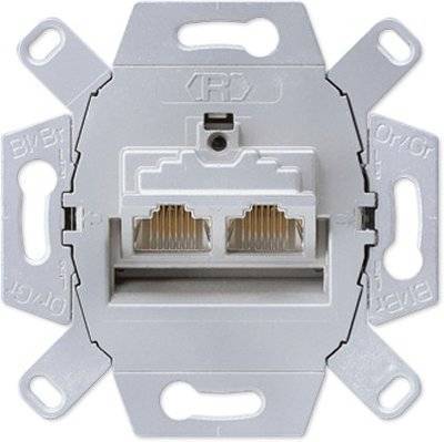 Jung UAE8-8UPOK6E Розетка компьютерная (2xRJ45, cat.6, механизм, скрытая установка) JUNG UAE8-8UPOK6E