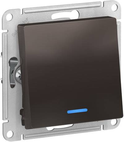 Schneider electric AtlasDesign ATN000663 Переключатель одноклавишный (10 А, под рамку, подсветка, скрытая установка, мокко) Schneider Electric ATN000663 AtlasDesign ATN000663