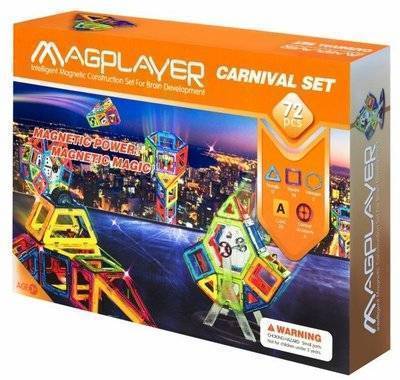 Magplayer Магнитный конструктор Magplayer, 72 элемента (MPA-72) MPA-72