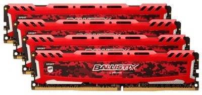 Crucial Модуль памяти CRUCIAL Ballistix Sport LT Red DDR4 - 4x 16Гб 2666, DIMM, Ret BLS4K16G4D26BFSE 