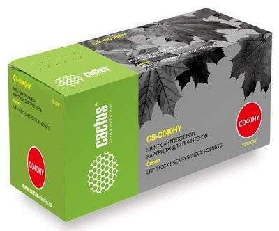 CACTUS Лазерный картридж Cactus CS-C040HY (0455C001) желтый увеличенной емкости для Canon LBP 710CX I-SENSYS, 712CX I-SENSYS (10'000 стр.) 40 h y 1011623