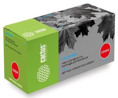 CACTUS Лазерный картридж Cactus CS-C040HC (0459C001) голубой увеличенной емкости для Canon LBP 710CX I-SENSYS, 712CX I-SENSYS (10'000 стр.) 40 h c 1011620