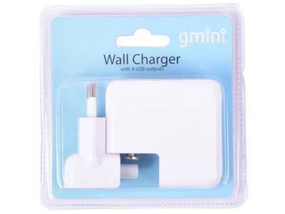 Gmini Сетевое зарядное устройство Gmini GM-WC-184-4USB белый GM-WC-184-4USB