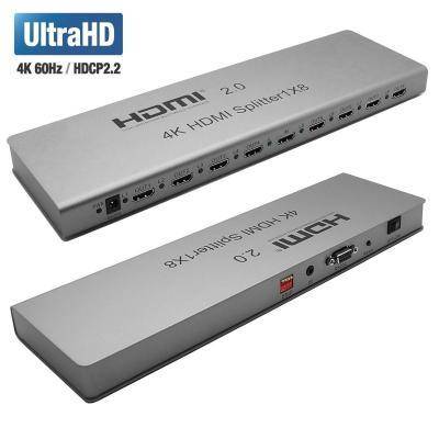 Orient Разветвитель Orient HSP0108H-2.0, HDMI 4K Splitter 1->8, HDMI 2.0/3D, UHDTV 4K/ 60Hz (3840x2160)/HDTV1080p, HDCP2.2, EDID управление, RS232 порт, IR в HSP0108H-2.0
