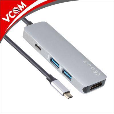 VCOM Telecom Адаптер USB3.1 Type-CM--HDMI+2*USB3.0+PD charging docking space, металлический корпус, VCOM CU429M VCOM Telecom CU429M