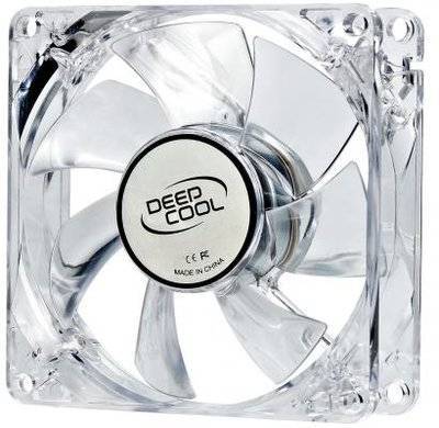 DeepCool Вентилятор Deepcool XFAN 80L/В 80x80x25 3pin 20dB 1800rpm 60g голубой LED DP-FLED-XF80LB XFAN 80L/В