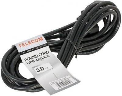 VCOM Telecom Кабель питания монитор - системный блок 3.0м VCOM Telecom TP020-IEC320-C13/C14-3.0 TP020-IEC320-C13/C14-3.0