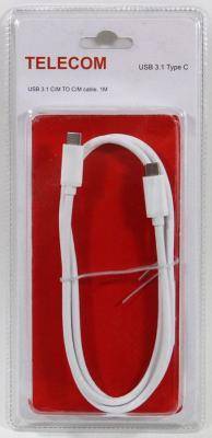 VCOM Telecom Кабель Type-C 1м VCOM Telecom TC400_B круглый белый TC400_B