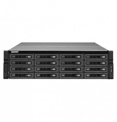 Qnap SMB QNAP TS-1683XU-RP-E2124-16G 16-Bay NAS (16x 2.5"/3.5" SATA HDD/SSD), Intel Xeon E-2124 4-core 3.3 GHz (up to 4.3 GHz), 16 GB DDR4 ECC RAM (2 x 8GB) up to 64 GB ( 4 x 16 GB), 4x GbE LAN, TS-1683XU-RP-E2124-16G