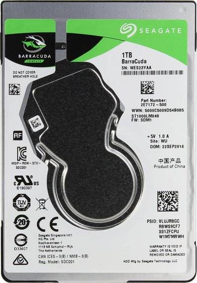 Seagate Жесткий диск Seagate Barracuda 1Tb 2.5" ST1000LM048
