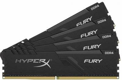 Kingston Kingston 32GB 3600MHz DDR4 CL17 DIMM (Kit of 4) 1Rx8 HyperX FURY Black HX436C17FB3K4/32