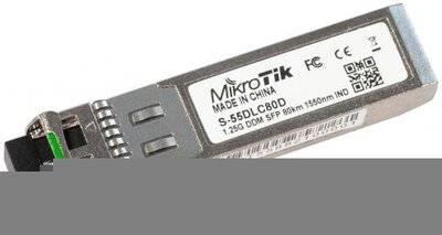 Mikrotik MikroTik S-55DLC80D Модуль 1.25Gbps, SM, 1550nm, 80km, Dual LC connector S-55DLC80D