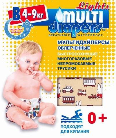 Multi-Diapers Трусики для бассейна Multi-diapers Lights размер B, 4-9кг (в ассорт.) 2B delta