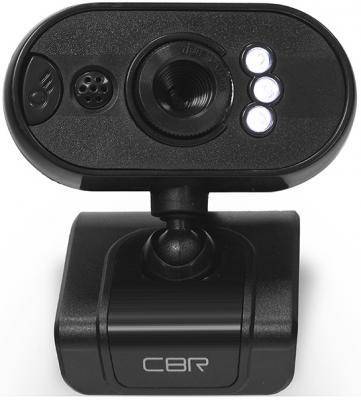 Cbr CBR CW 836M Black, Веб-камера с матрицей 0,3 МП, разрешение видео 640х480, USB 2.0, встроенный микрофон, ручная фокусировка, крепление на мониторе, LED-подсветка, длина кабеля 1,6 м, цвет чёрный CW 836M