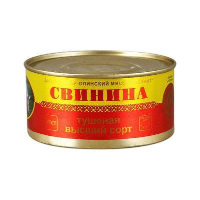 Йошкар-Олинский МК Йошкар-Олинский мясокомбинат Свинина тушеная Люкс ГОСТ высший сорт, 325 г Йошкар-Олинский МК 