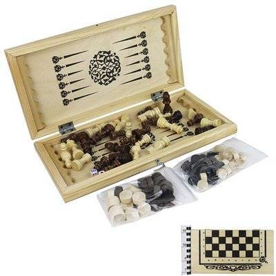 Колорит Игра настольная КОЛОРИТ Шахматы, шашки,нарды 3 в 1 4607123527351
