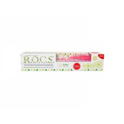 R.O.C.S R.O.C.S Промо-набор :зубная паста душистая ромашка от 0 до 3 лет +зубная щетка 1 шт (R.O.C.S, ) 08-01-047