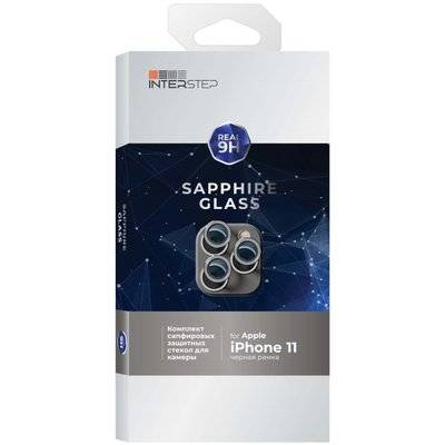 InterStep Защитное стекло InterStep iPhone 11, сапфировое для камеры, черная рамка 