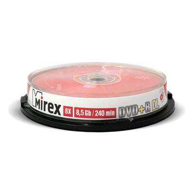 Mirex DVD+R диск Mirex 8.5Gb 8x Cake Box 10 шт. Dual Layer (204213) 