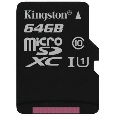 Kingston Карта памяти micro SDXC Kingston microSDHC/microSDXC Class 10 UHS-I (SDC10G2/64GBSP) SDC10G2/64GBSP