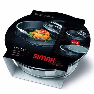 Simax Кастрюля для духовки/СВЧ Simax Exclusive 4л с 2-мя крышками (6926/6936/L(D) 