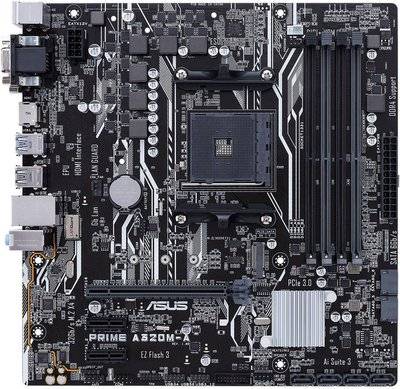 ASUS Материнская плата ASUS PRIME A320M-A Socket AM4 915G AMD A320 4xDDR4 1xPCI-E 16x 2xPCI-E 1x 6 mATX Retail PRIME A320M-A