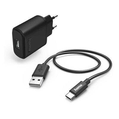 Hama Сетевое зарядное устройство HAMA H-183240, USB, USB type-C, 2.4A, черный 00183240 