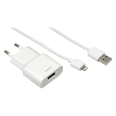 Hama Сетевое зарядное устройство HAMA H-119478, USB, 8-pin Lightning (Apple), 2.4A, белый 00119478 