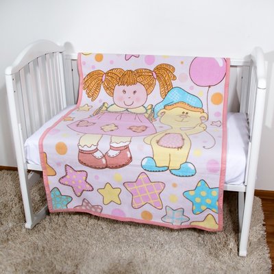 Baby Nice (ОТК) Одеяло Baby Nice (ОТК) байковое Девочка и мишка 100 х 140 