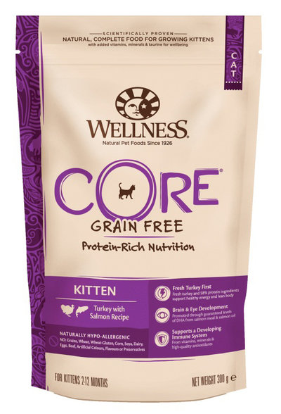 Wellness Core Сухой корм для котят Wellness Core Kitten Индейка с Лососем 0,3 кг Protein-Rich Nutrion 