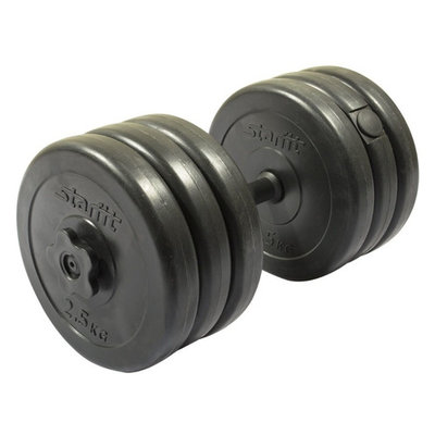 STARFIT Гантель Starfit DB-701 1гант. 15.5кг пласт. черный (УТ-00009108) УТ-00009108