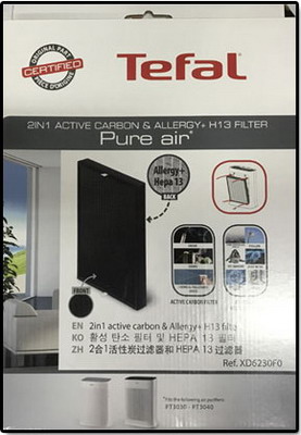 Tefal 2 в 1 угольный фильтр (фильтр ALLERGY и HEPA13) Tefal XD6230F0 