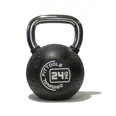 Original FitTools Гиря цельнолитая Original FitTools 24 кг Гиря с хромированной ручкой 24 кг FT-KB-CPU-24