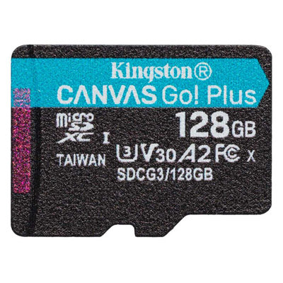 Kingston Карта памяти microSDXC UHS-I U3 KINGSTON Canvas Go! Plus 128 ГБ, 170 МБ/с, Class 10, , 1 шт. SDCG3/128GBSP