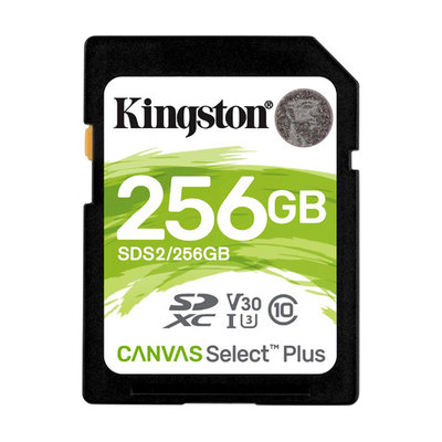 Kingston Карта памяти SDXC UHS-I U3 KINGSTON Canvas Select Plus 256 ГБ, 100 МБ/с, Class 10, , 1 шт. SDS2/256GB 