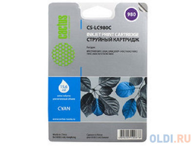 CACTUS Картридж Cactus CS-LC980C для Brother DCP-145C/165C MFC-250C/290C голубой 260стр CS-LC980C