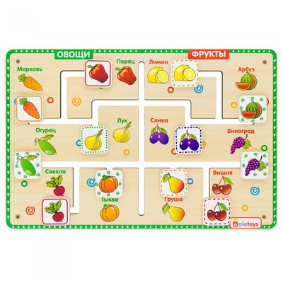 Alatoys Alatoys Настольная игра Лабиринт - логика Овощи - фрукты ЛБМ06