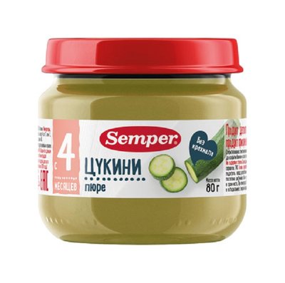 Semper Пюре Semper Цукини, 80гр 29396*